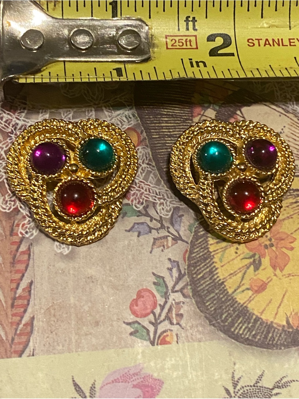 Gorgeous Vintage 80s Janbro shoe clips Retro Grandmacore Hollywood Glam Sparkle